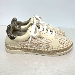 Universal Threads Shaelyn Espadrille Sneakers Woven Natural Cream Womens Size 6